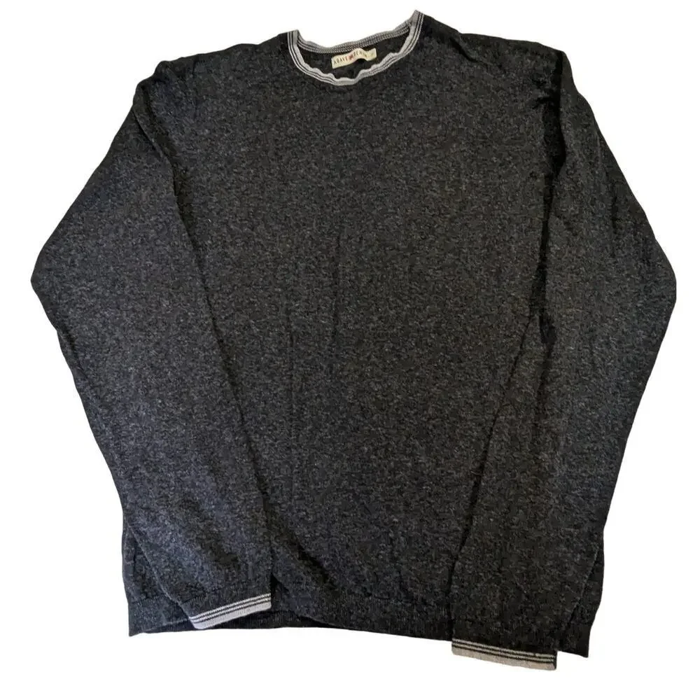 AGAVE DENIM Koa Cotton‎ Contrast Trim Fine Gauge Knit Crew Sweater Large